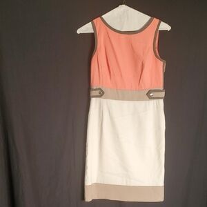 Dressbarn Pink Sheath Midi Dress Sleeveless Scoop Neck
